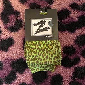 3 for $15 - Green leopard print footless leggings